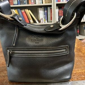 Dooney & Bourke Black Pebbled Leather Hobo Shoulder Bag